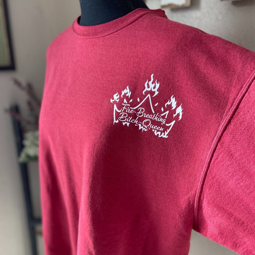 Throne of Glass Aelin Inspired Fire-Breathing B*****Queen Red Sweatshirt XL
